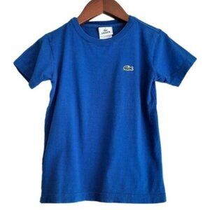 LACOSTE Short Sleeve T-Shirt Blue Crewneck Tee Kids Sz 6